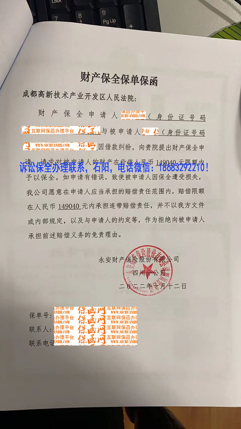 成都高新区人民法院 诉讼保全