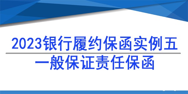 一般保证责任保函,银行保函