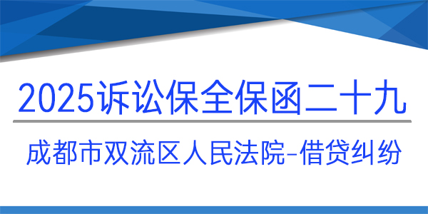 成都市双流区人民法院,诉讼保全,财产保全