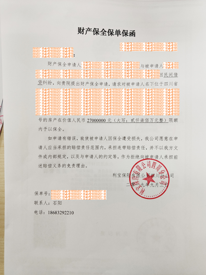 金牛区人民法院 诉讼保全